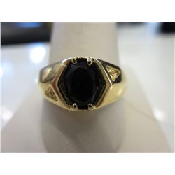 Man's genuine diamond & black onyx ring