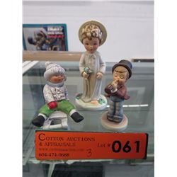 3 Goebel West Germany porcelain figurines