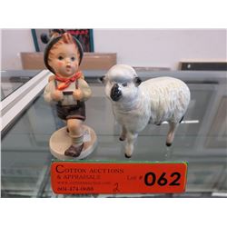 Goebel figurine & a glazed ceramic Beswick sheep