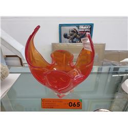 Mid Century Chalet orange art glass bowl
