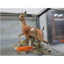 1950's Glazed porcelain deer lamp