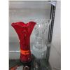 Image 1 : 2 Glass vases - 1 Goofus & 1 Crystal