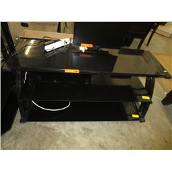 NEW - 3-Tier Smoked Glass TV Stand