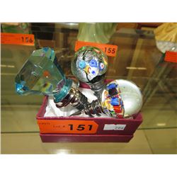 3 Glass topped wine stoppers