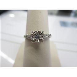 14KT White Gold Traditional Diamond Ring