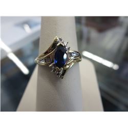 Blue Sapphire & Diamond Ring