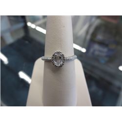White Topaz, Gemstone & Diamond ring