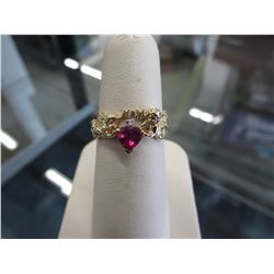 10 KT Yellow Gold Ring - Band has Angel motif