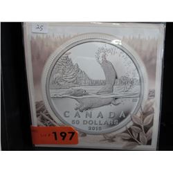 2015 Beaver Design Canada $50.00 Silver Coin