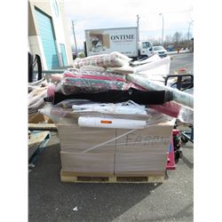 Skid of bolts & rolls of fabric.