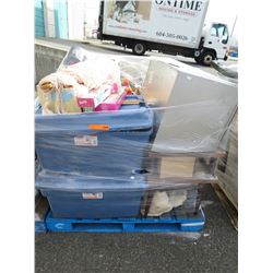 Skid of assorted household goods