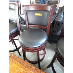 NEW - Leather Swivel Stool with Solid Back