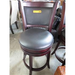 NEW - Leather Swivel Stool with Solid Back