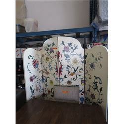 Painted wood 4-panel folding screen