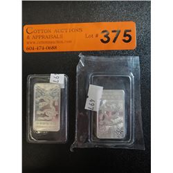 2 Fine Silver 1/2 Troy oz. bars - .999 silver