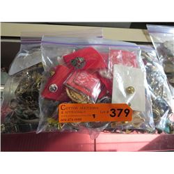 3 Bags of costume, fashion jewelry & pins