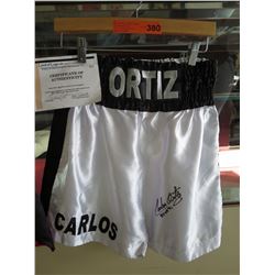 AUTHENTIC - Carlos Ortiz autographed boxing shorts
