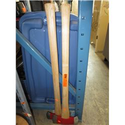 2 New axes with wood handles