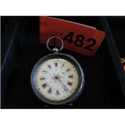 Vintage - Silver Ladies pocket watch - .935 Silver