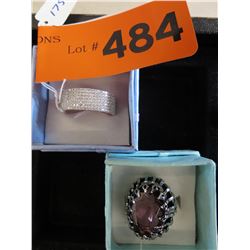2 Pretty rings - crystal band & dinner ring