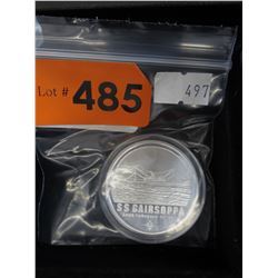 1 Troy oz. coin - . 999 Fine Shipwreck Silver