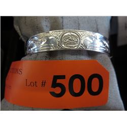 Signed - Sterling Silver Haida cuff bracelet