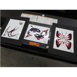 3 Haida inspired vinyl prints signed "Brian"
