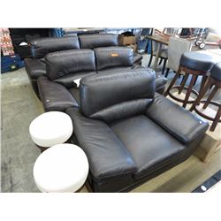 NEW - 3 Piece Leather Living Room Suite