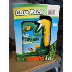 2 x 4L containers of Weed-B-Gone herbicide