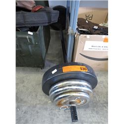 Barbell with weights - used