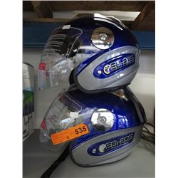 2 New motorcycle helmets with visors