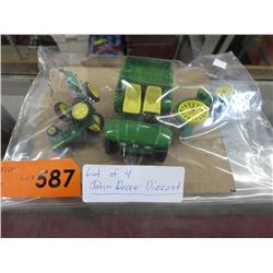 4 Die-cast John Deere toys