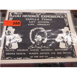 Original 1968 Jimi Hendrix concert flier