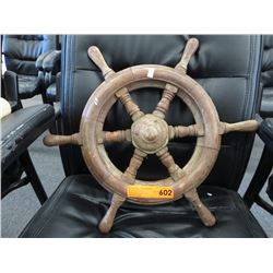 Vintage wood ship's wheel