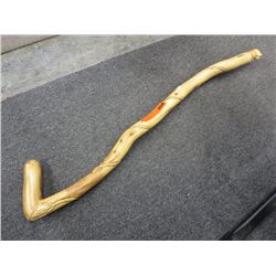 Folk art cane made of wood & rope