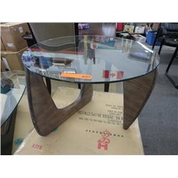 NEW - Round glass top side table