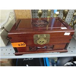 Carved wood jewelry box
