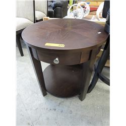 NEW - Round side table with drawer