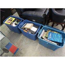 3 Totes of books