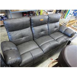 NEW- Black Double Reclining Sofa