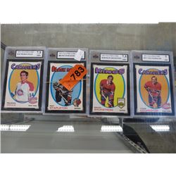 4 Graded 1971-72 O-Pee-Chee Hockey cards