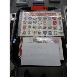 Vintage coke tray with vintage stamps