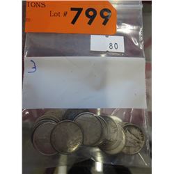 20 Various Canadian Silver dimes