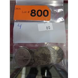 10 Various Canadian Silver Quarters