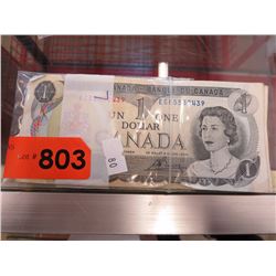 10 Canadian $1 circulated bills