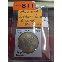 1922 USA Silver Liberty dollar .900 silver