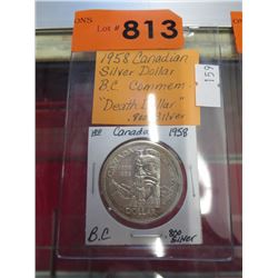 Canadian 1958 silver dollar - BC commemorative