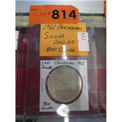 1961 Canadian Silver dollar .800 silver