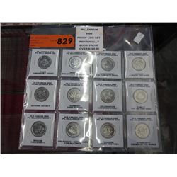 2000 CDN millenium proof-like quarter set
