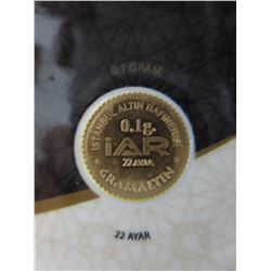 Turkish Mint 22K Gold coin with Assay card